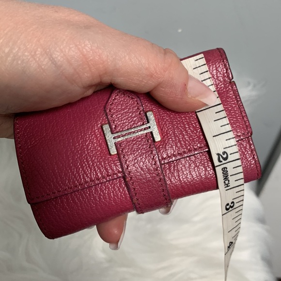 Authentic Hermes Bearn pink soft leather 4-ring key pouch key case key holder - Picture 17 of 17